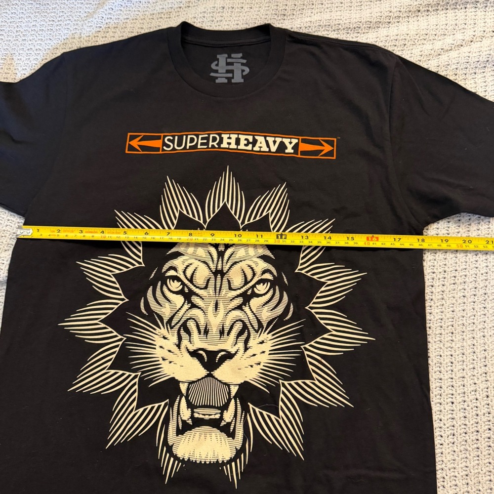 SuperHeavy Band T-Shirt Mens Black Lion Graphic Rock Supergroup Mick Jagger Tee - Picture 5 of 6